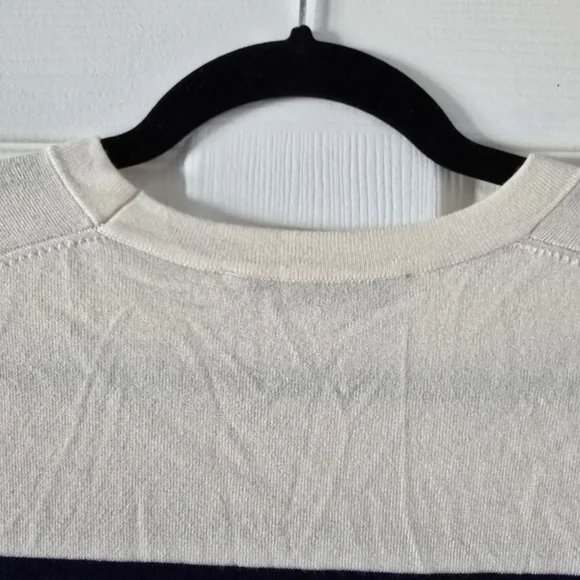 Zara Cream and Navy Stripped Knit Top - Picture 5 of 5